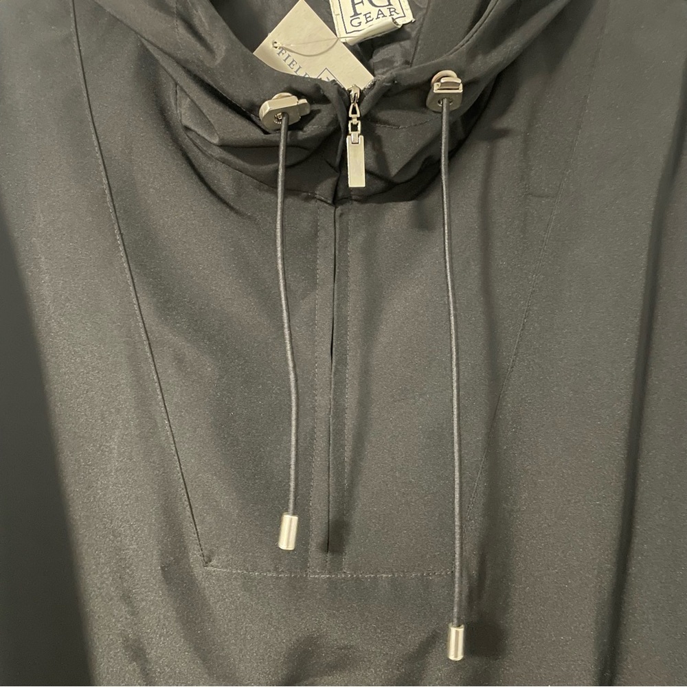 Field Gear Black Hooded 1/4-zip Windbreaker Jacket Rain Coat women’s L - Picture 2 of 7
